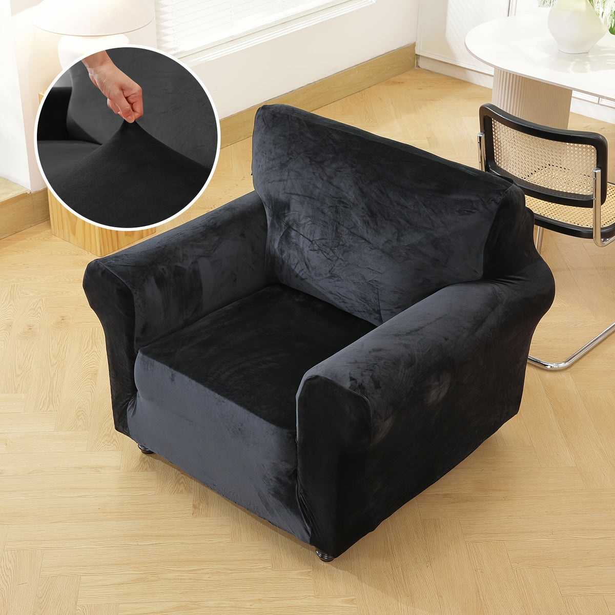 Housse de canapé extensible en velours, housse posée