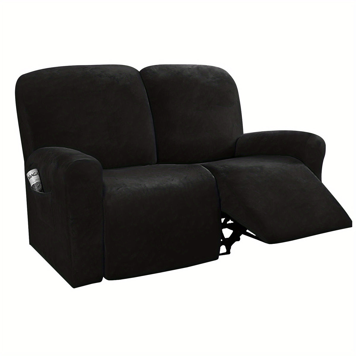 Housse de canapé extensible en velours pour canapé deux places, tissu de 200 à 250 g/m²