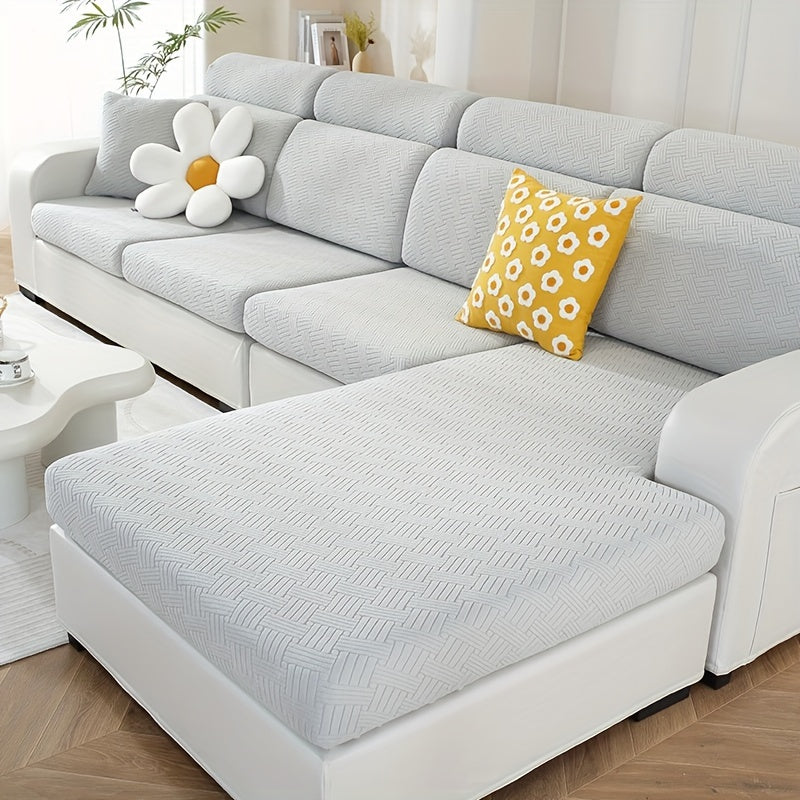 Housse de canapé épaisse extensible en polaire jacquard anti-griffes, tissu de 200 à 250 g/m²