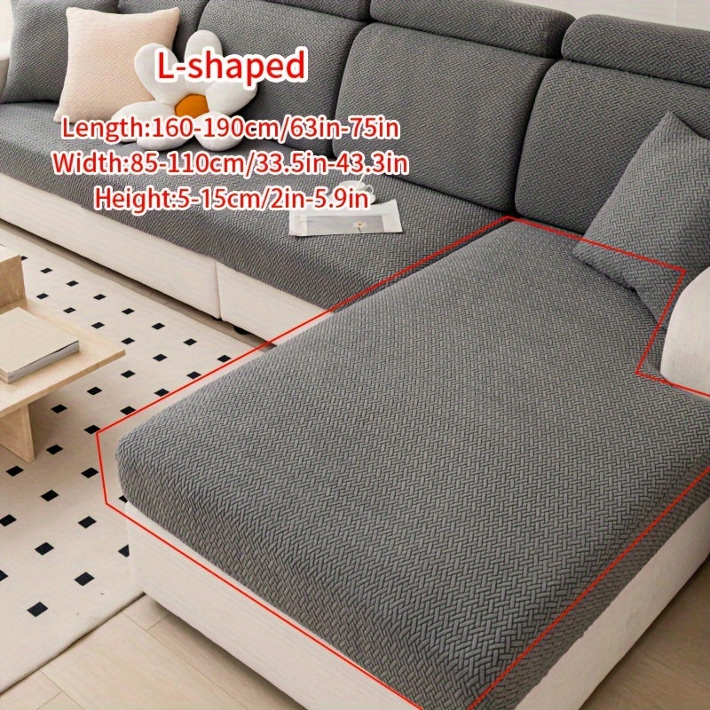 Housse de canapé en polaire jacquard antidérapante, mise en situation
