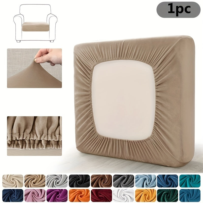 Housse de coussin extensible en velours antidérapante — détail de la matière : velours Image