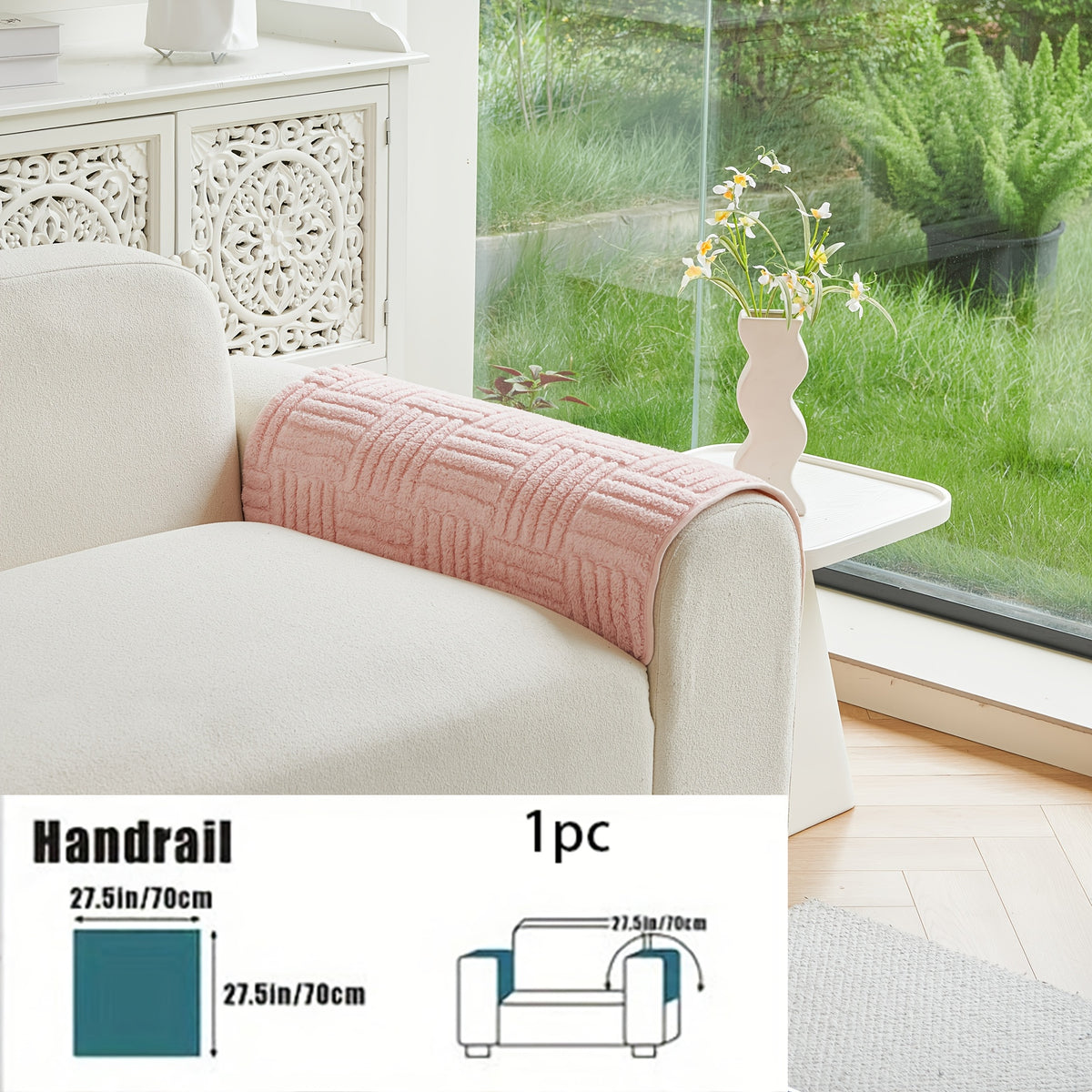 Housse de canapé en velours jacquard à motif bohème antidérapante, autre coloris