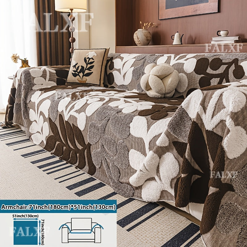 Housse de canapé en velours jacquard à motif bohème