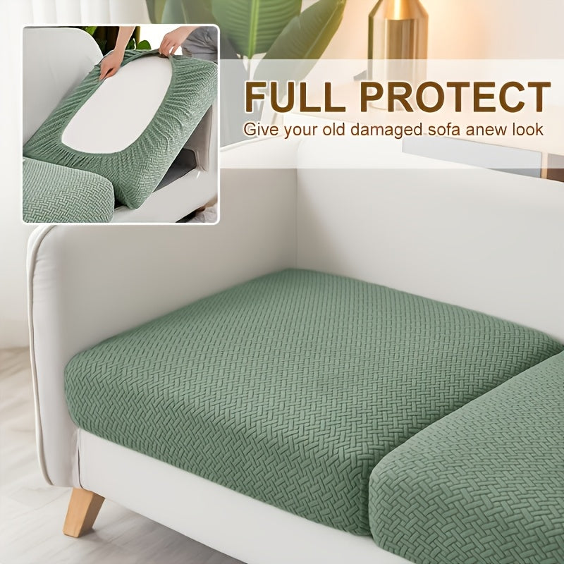 Housse de coussin extensible en jacquard en T, vue de dos