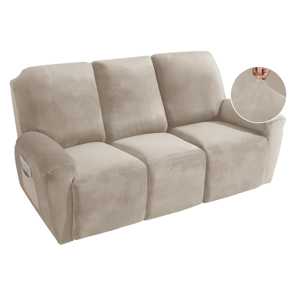 Housse de fauteuil en polaire jacquard, gros plan sur le tissu