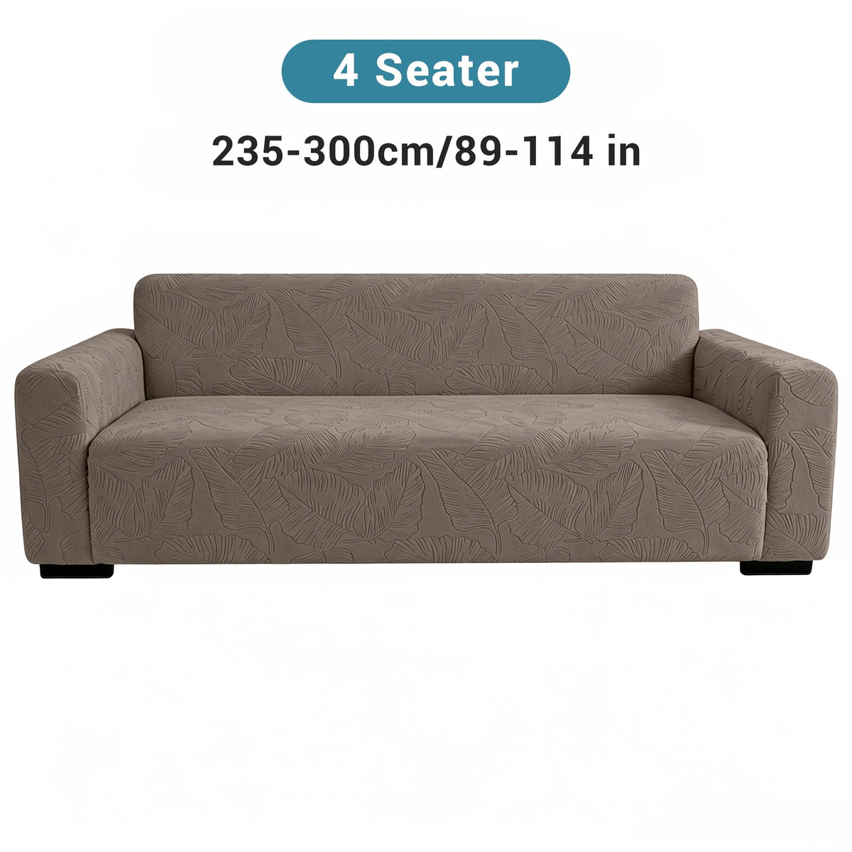 Housse de canapé extensible en polaire jacquard à motif feuillage, housse posée