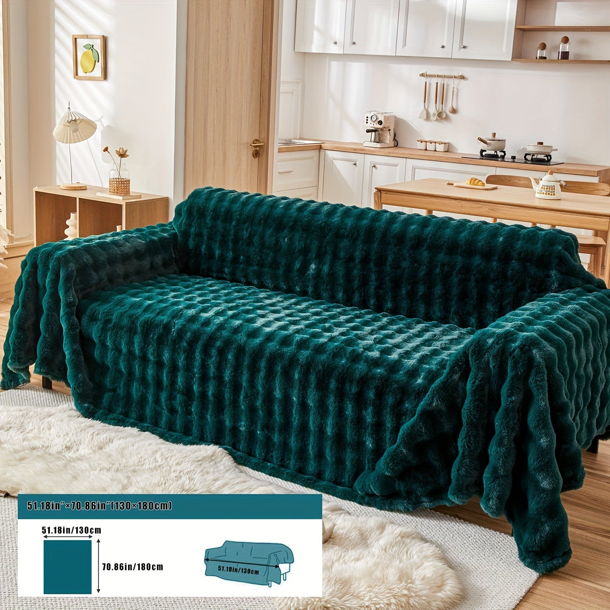 Housse de canapé en peluche, 8 coloris, vue d'ensemble