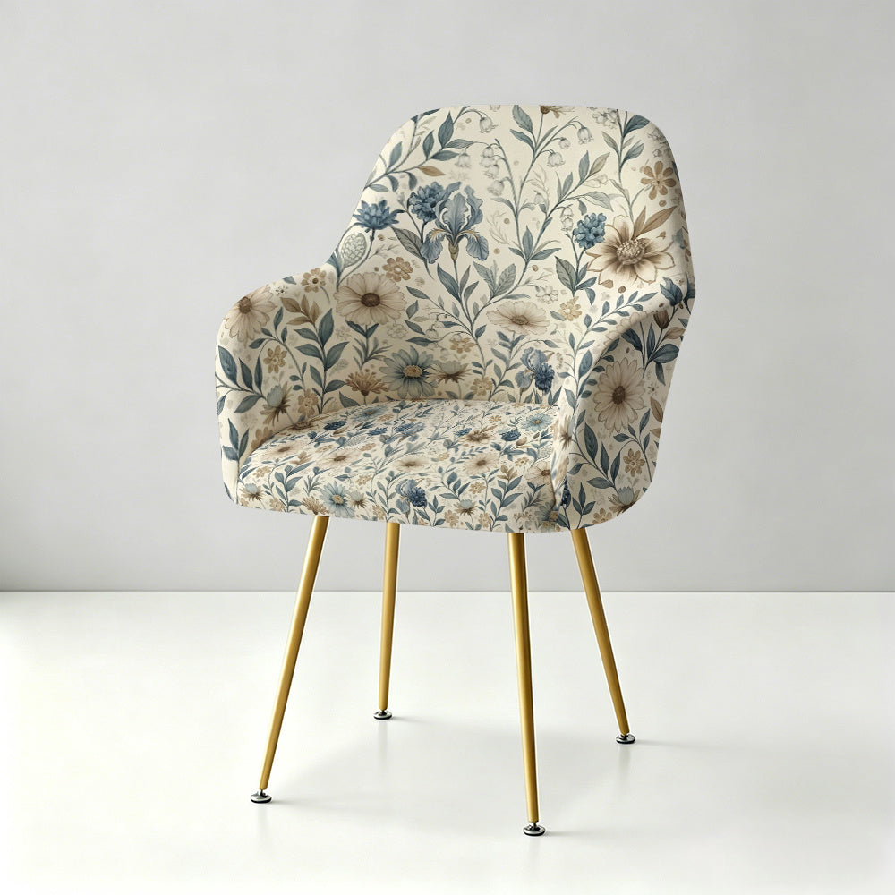 Housse de fauteuil extensible en fibre de lait imprimée à motif fleuri — détail de la matière : fibre de lait