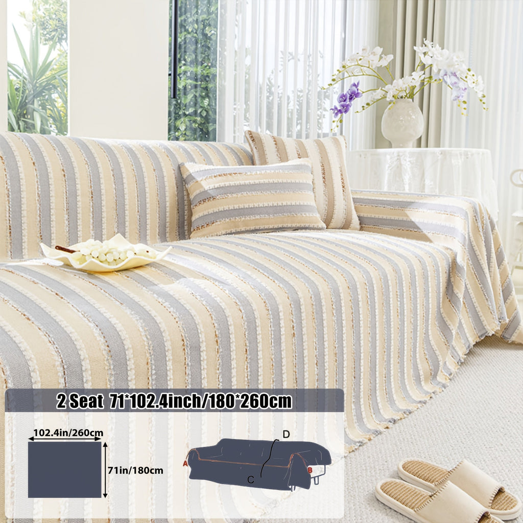 Housse de canapé, gros plan sur le tissu
