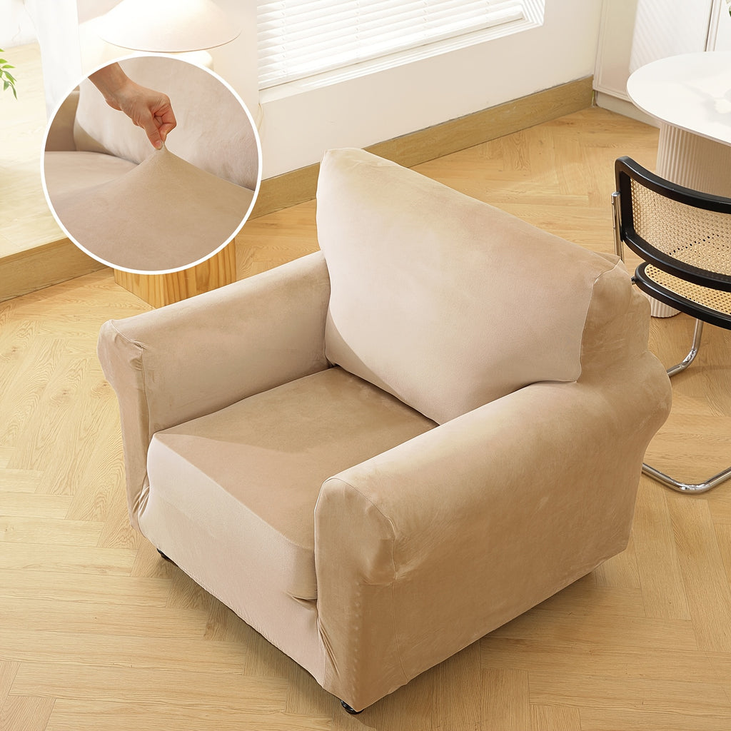 Housse de canapé extensible en velours, vue d'ensemble
