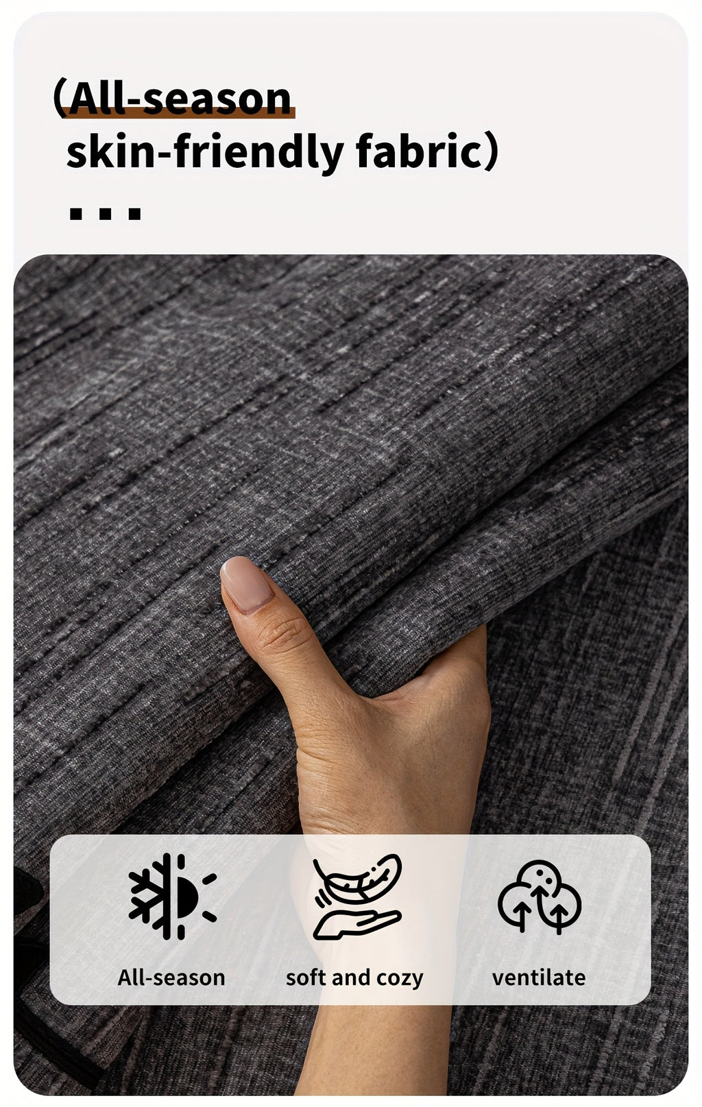 Housse de canapé en polyester en fils teints antidérapante, visuel produit