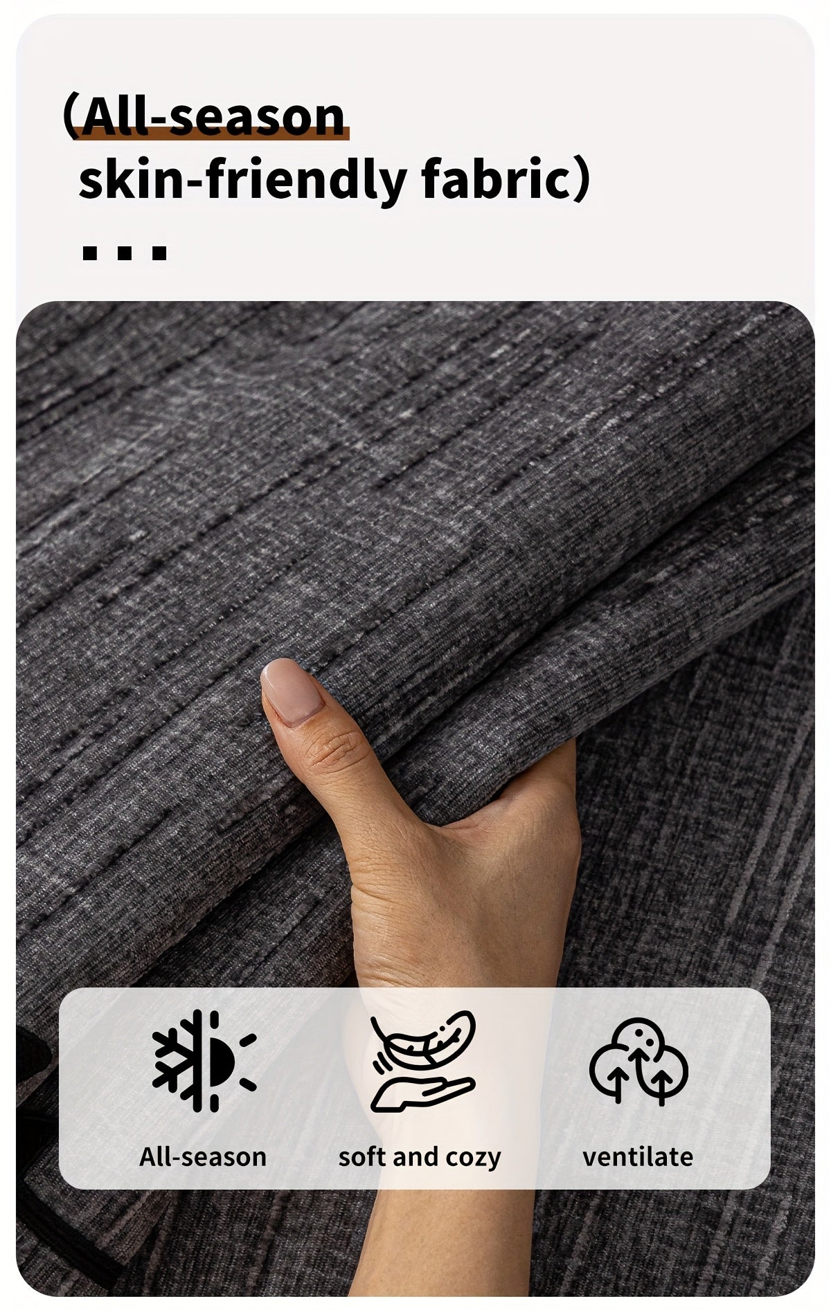 Housse de canapé en polyester en fils teints antidérapante, visuel produit