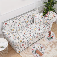Housse de canapé en fibre de lait en fils teints à motif fleuri