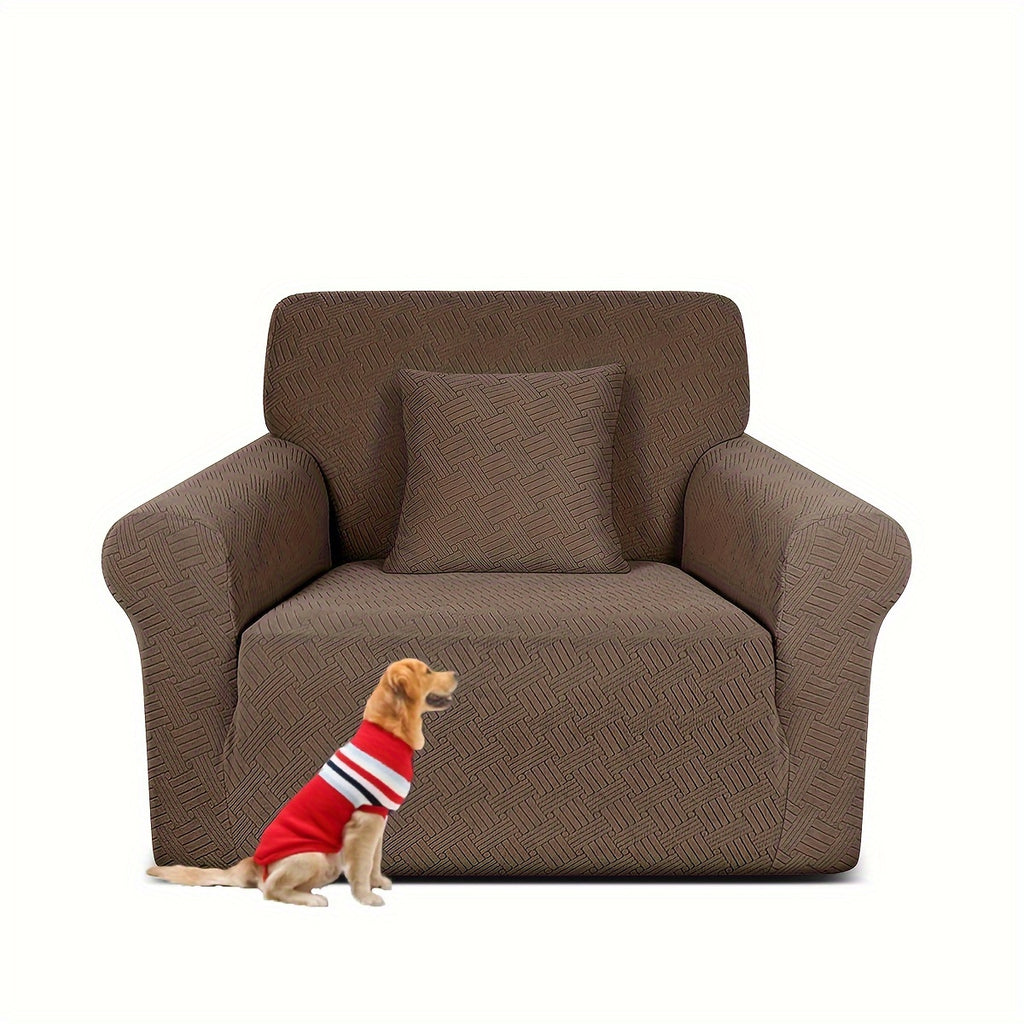 Housse de canapé épaisse extensible en polaire jacquard antidérapante, autre coloris