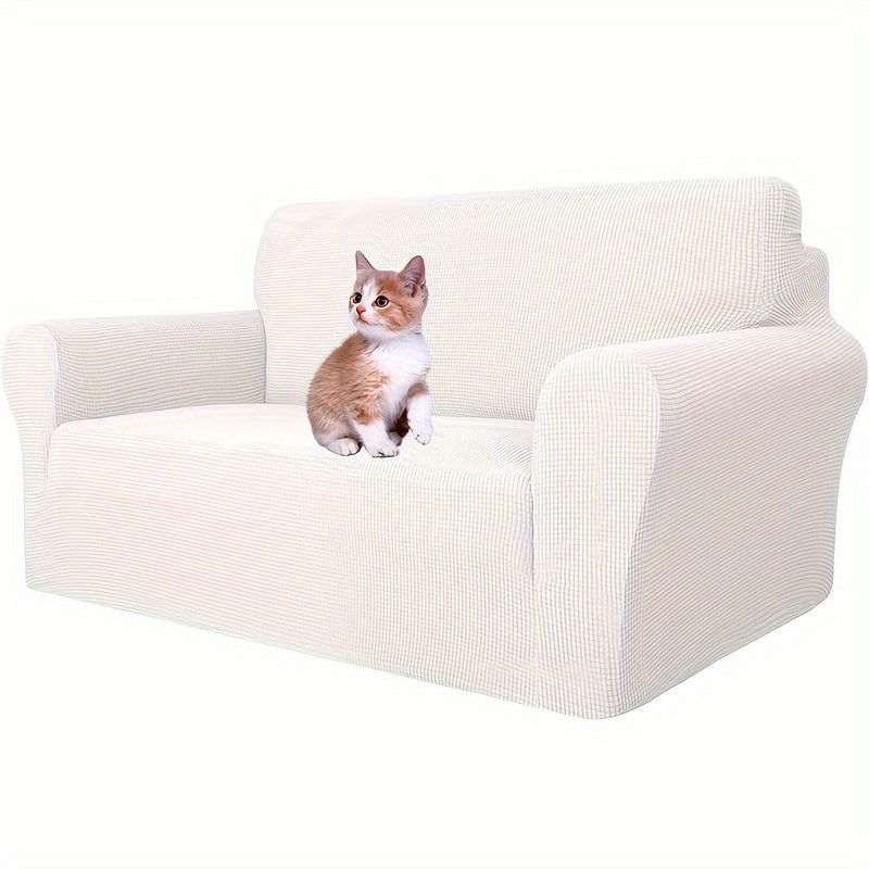 Housse de canapé épaisse extensible en polaire jacquard, housse posée