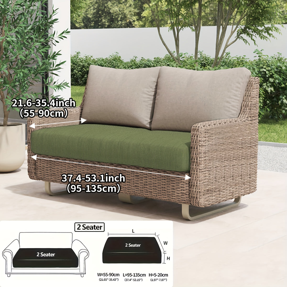 Housse de canapé extensible en polaire, vue de dos