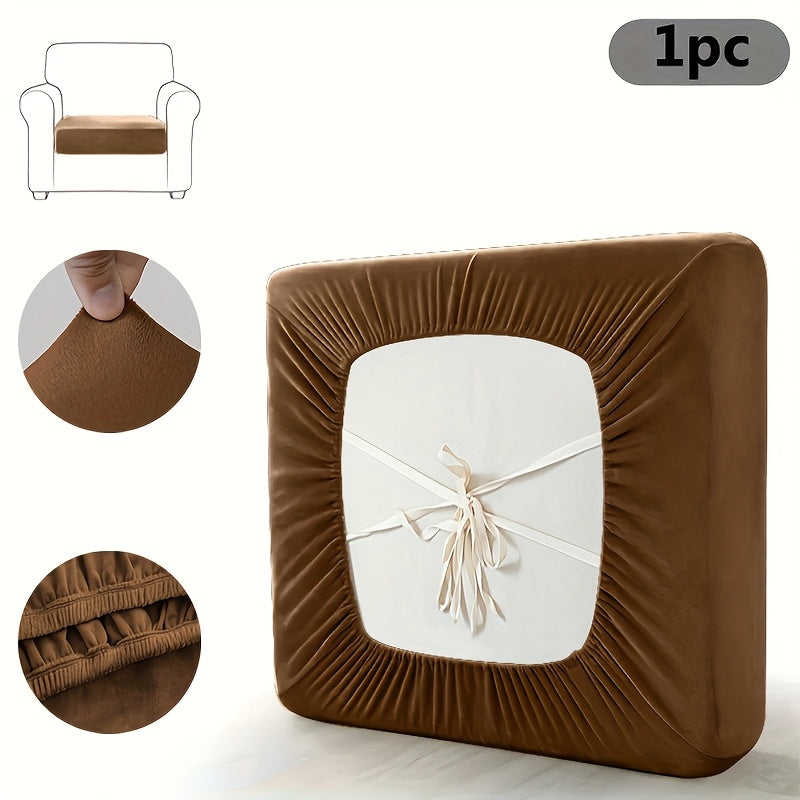 Housse de coussin épaisse extensible en velours, mise en situation