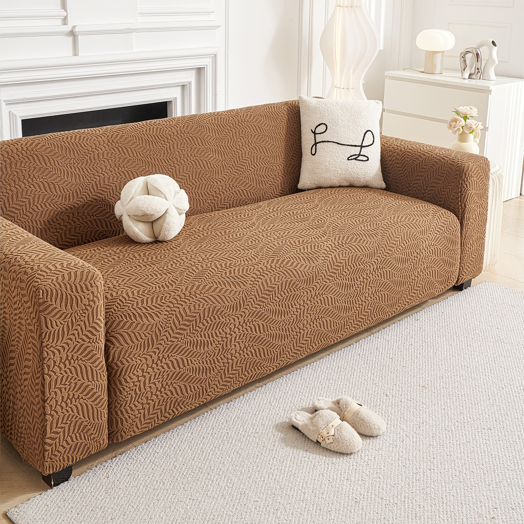 Housse de canapé épaisse extensible en polaire jacquard, vue d'ensemble