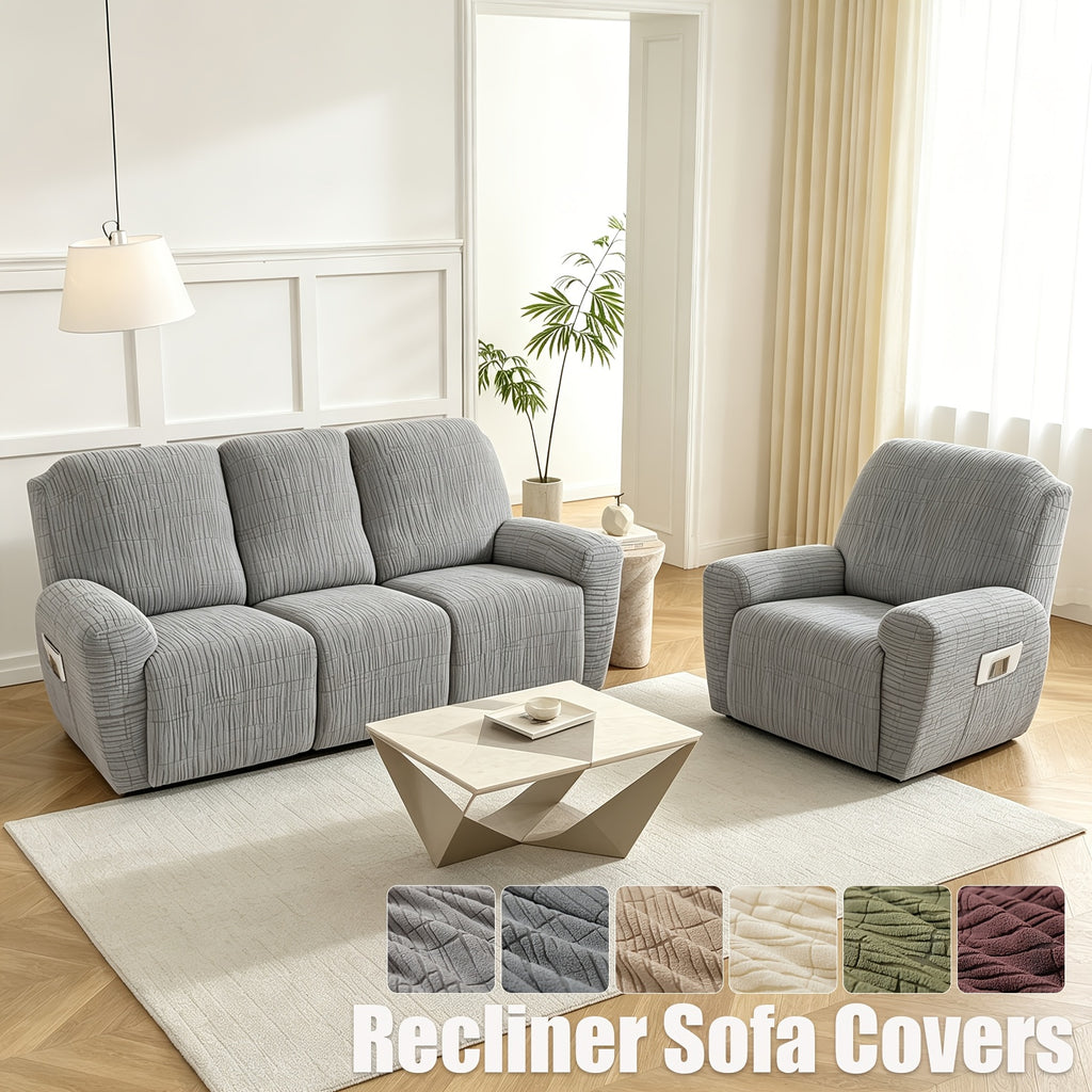 Housse de canapé extensible en polaire jacquard antidérapante à housses, housse posée