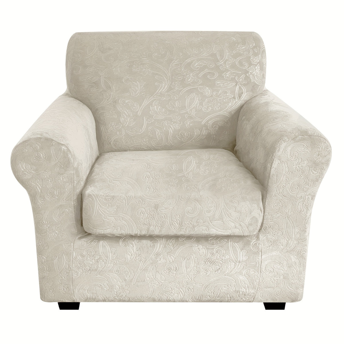 Housse de canapé extensible en polaire jacquard antidérapante à housses, mise en situation