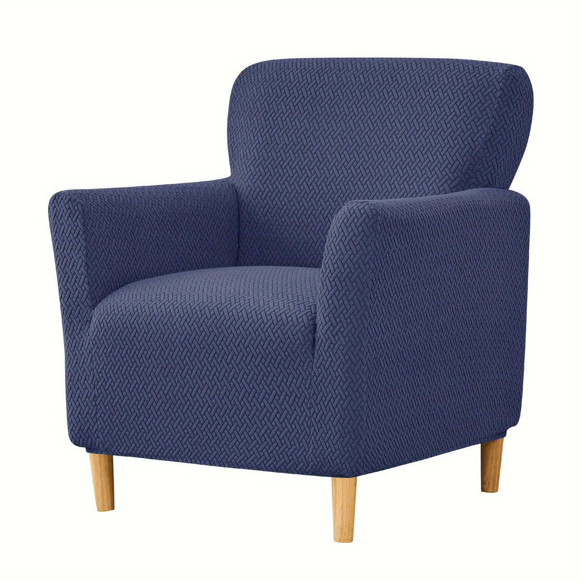 Housse de fauteuil extensible en polaire jacquard pour fauteuil, détail de l'ourlet