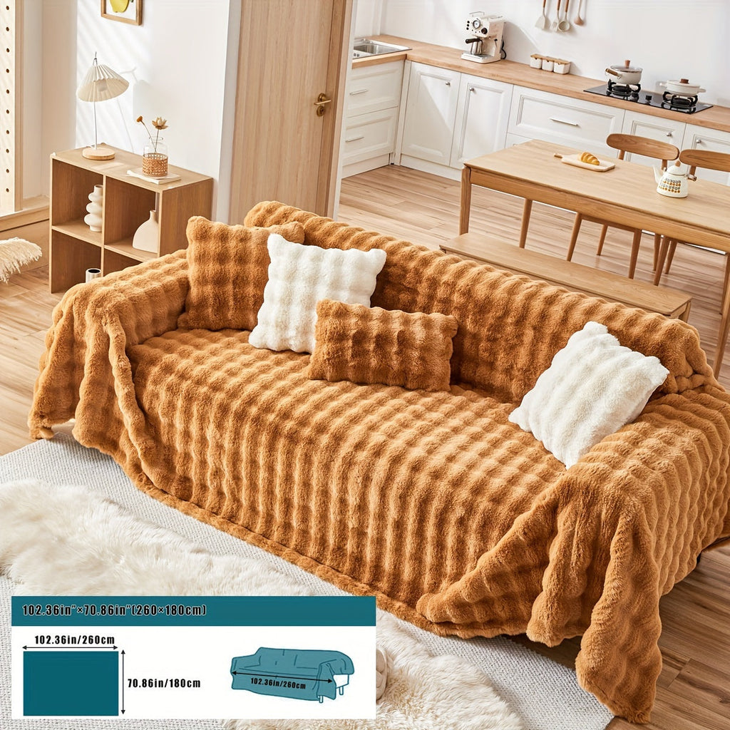 Housse de canapé en peluche, 8 coloris, vue de dos