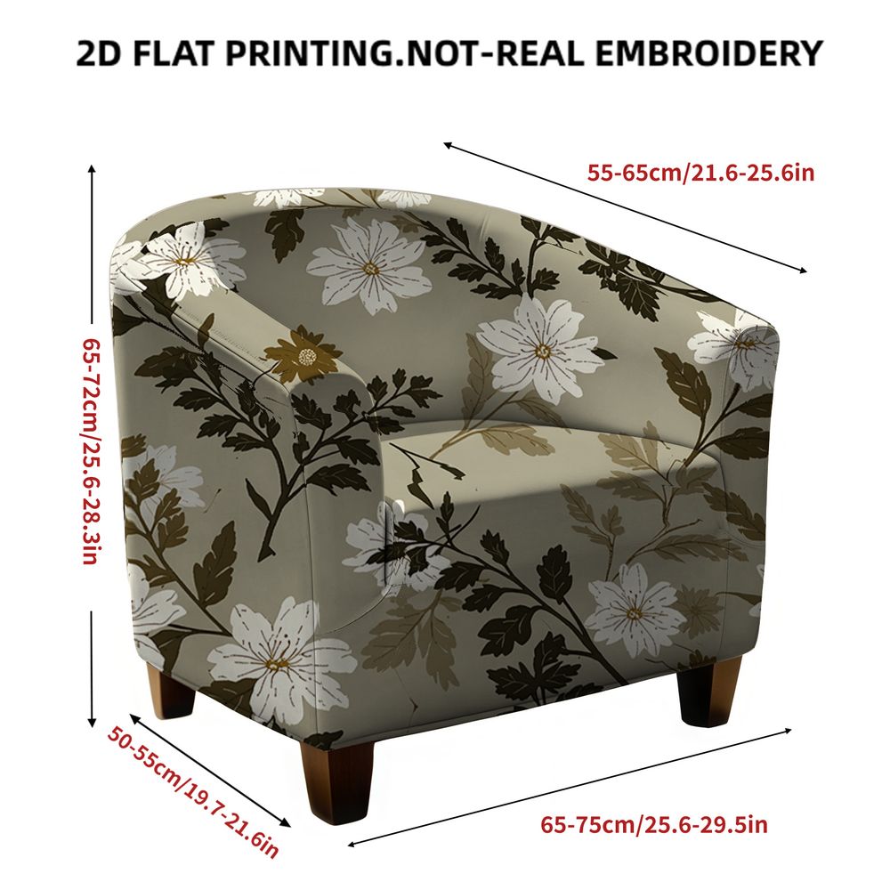 Housse de fauteuil extensible en fibre de lait imprimée au dessin Art déco, tissu de 140 à 160 g/m²