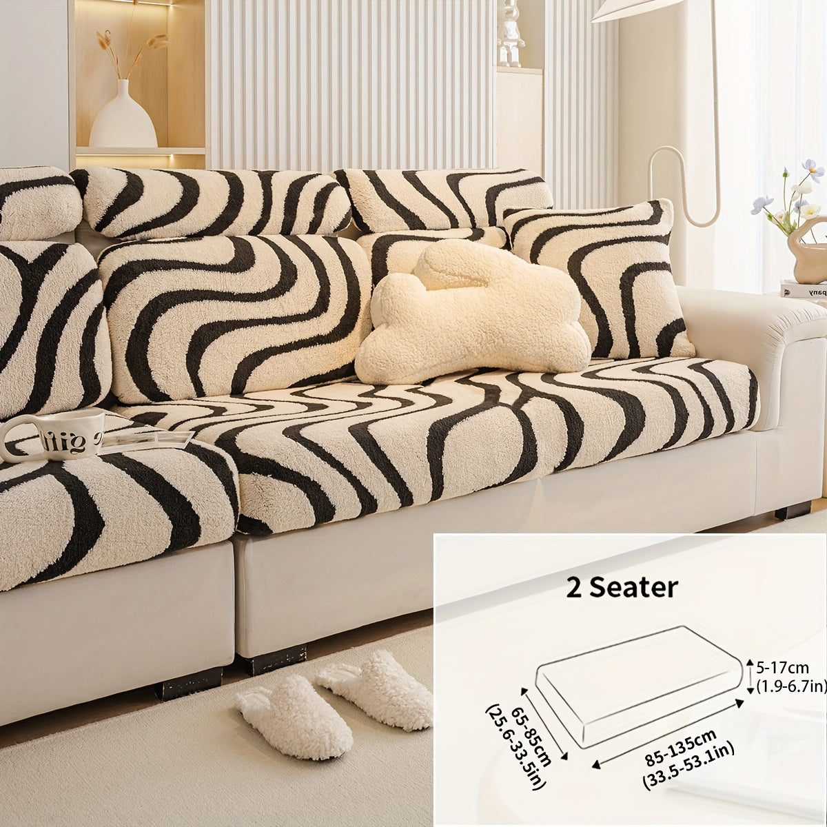 Housse de canapé extensible en peluche à housses séparées, compatible fauteuil, canapé deux places, canapé trois places Image