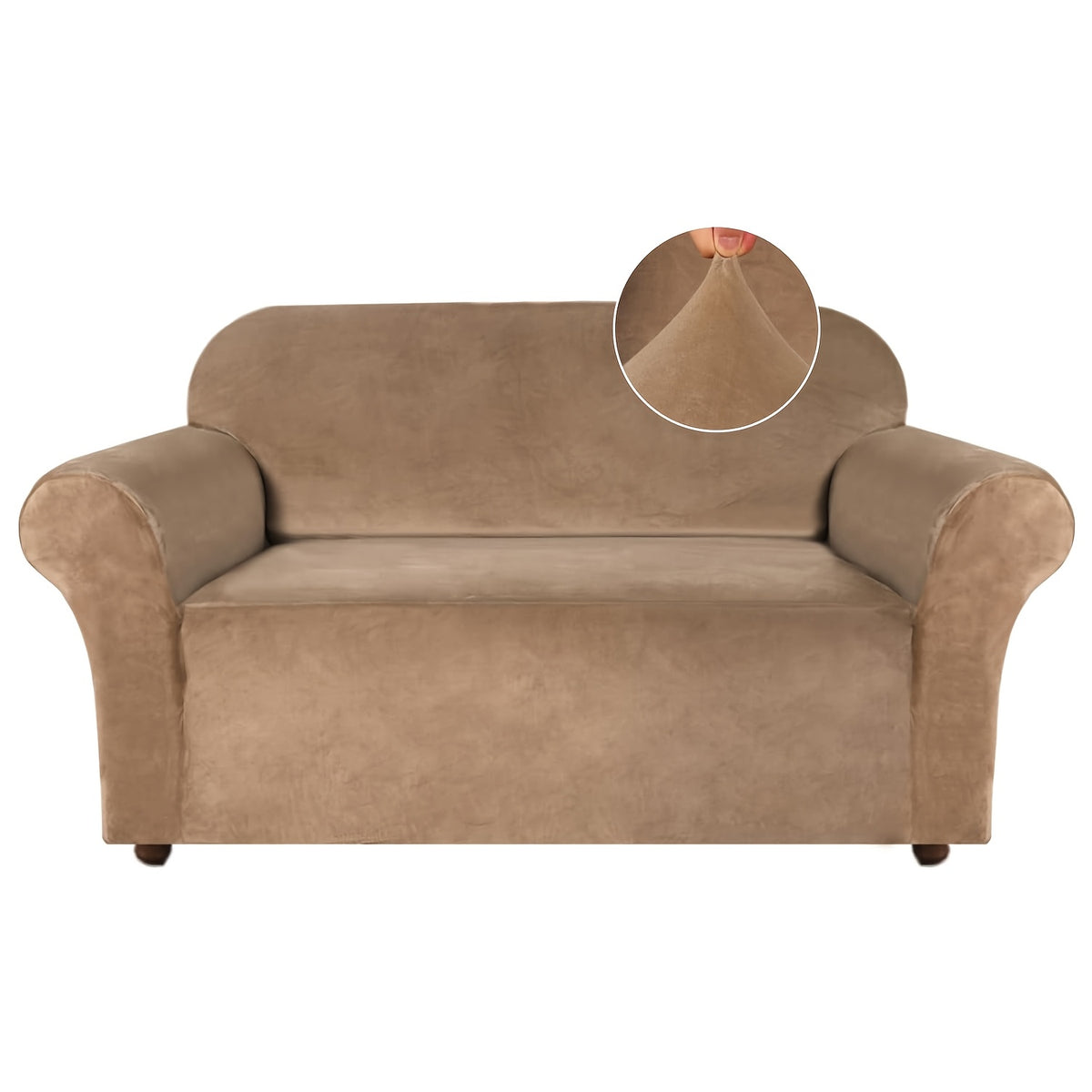 Housse de canapé épaisse extensible en velours à rayures, tissu de 200 à 250 g/m² Image