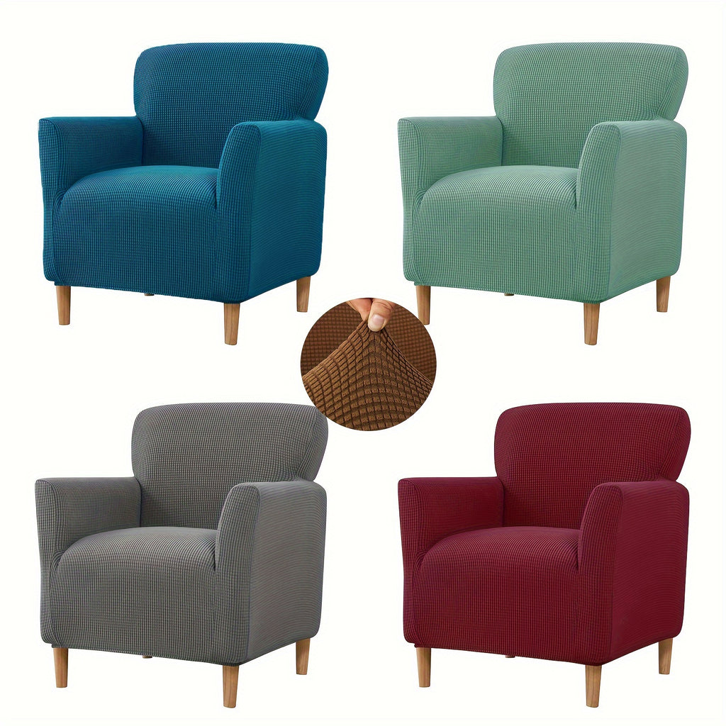Housse de fauteuil extensible en polaire jacquard antidérapante, visuel produit