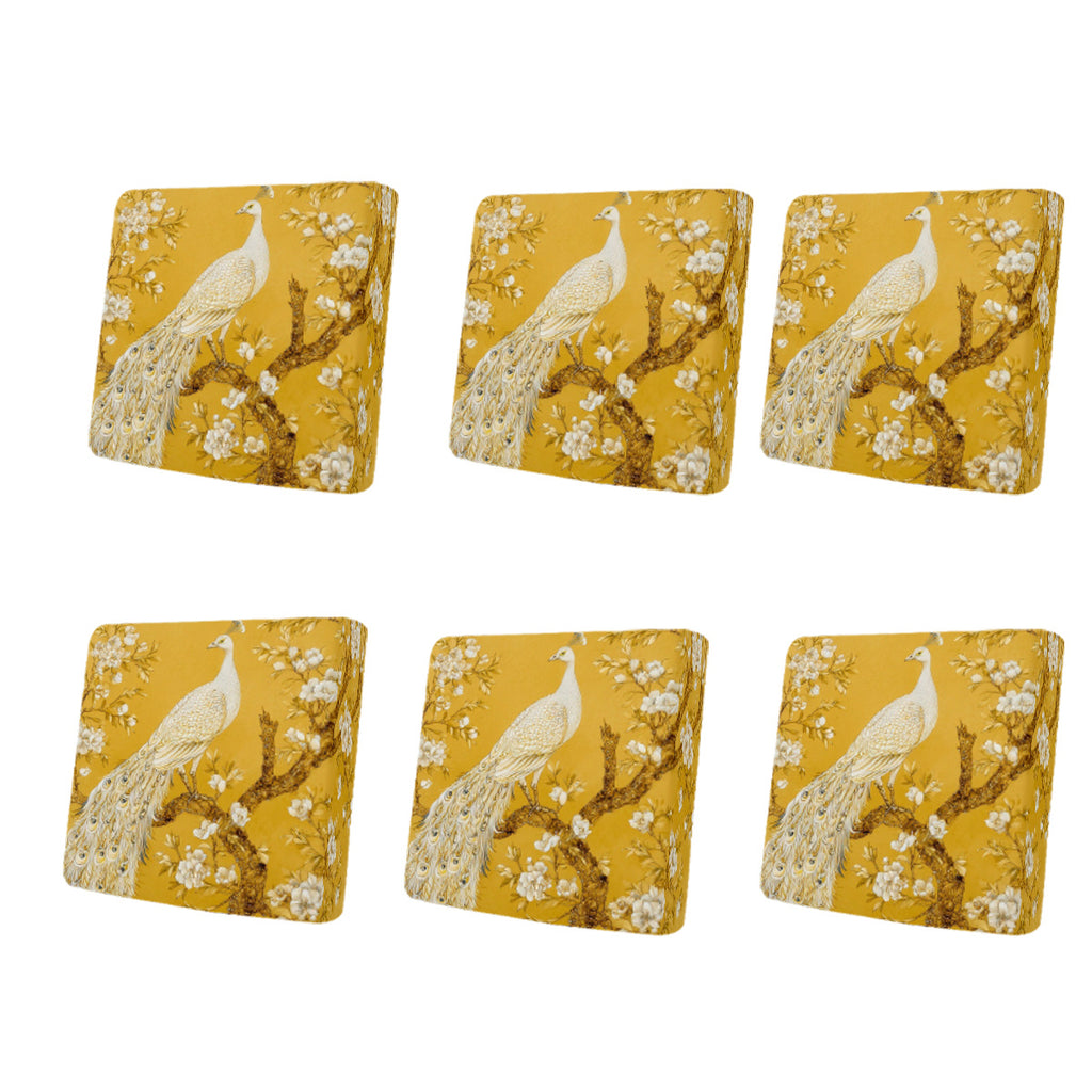 Housse de canapé en fibre de lait imprimée à motif paon, détail de la finition