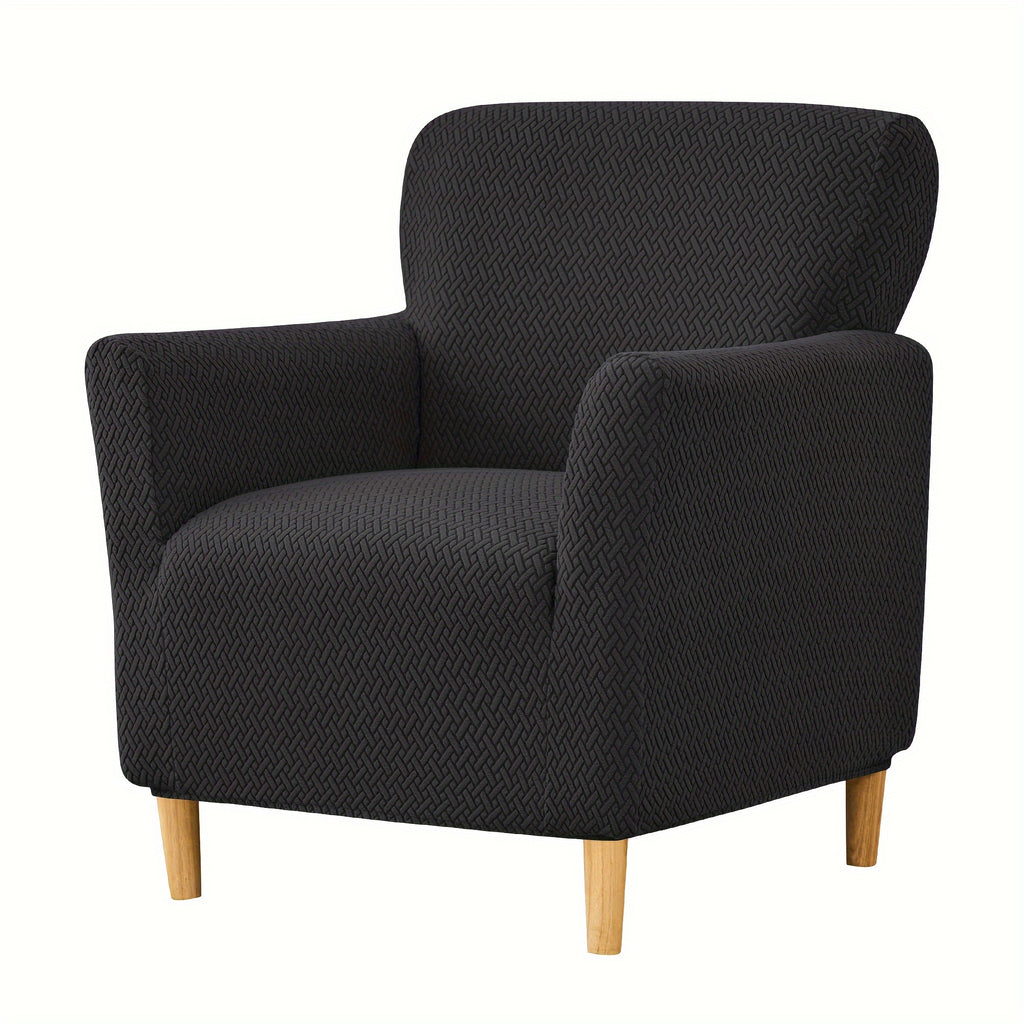 Housse de fauteuil extensible en polaire jacquard pour fauteuil, détail de la finition