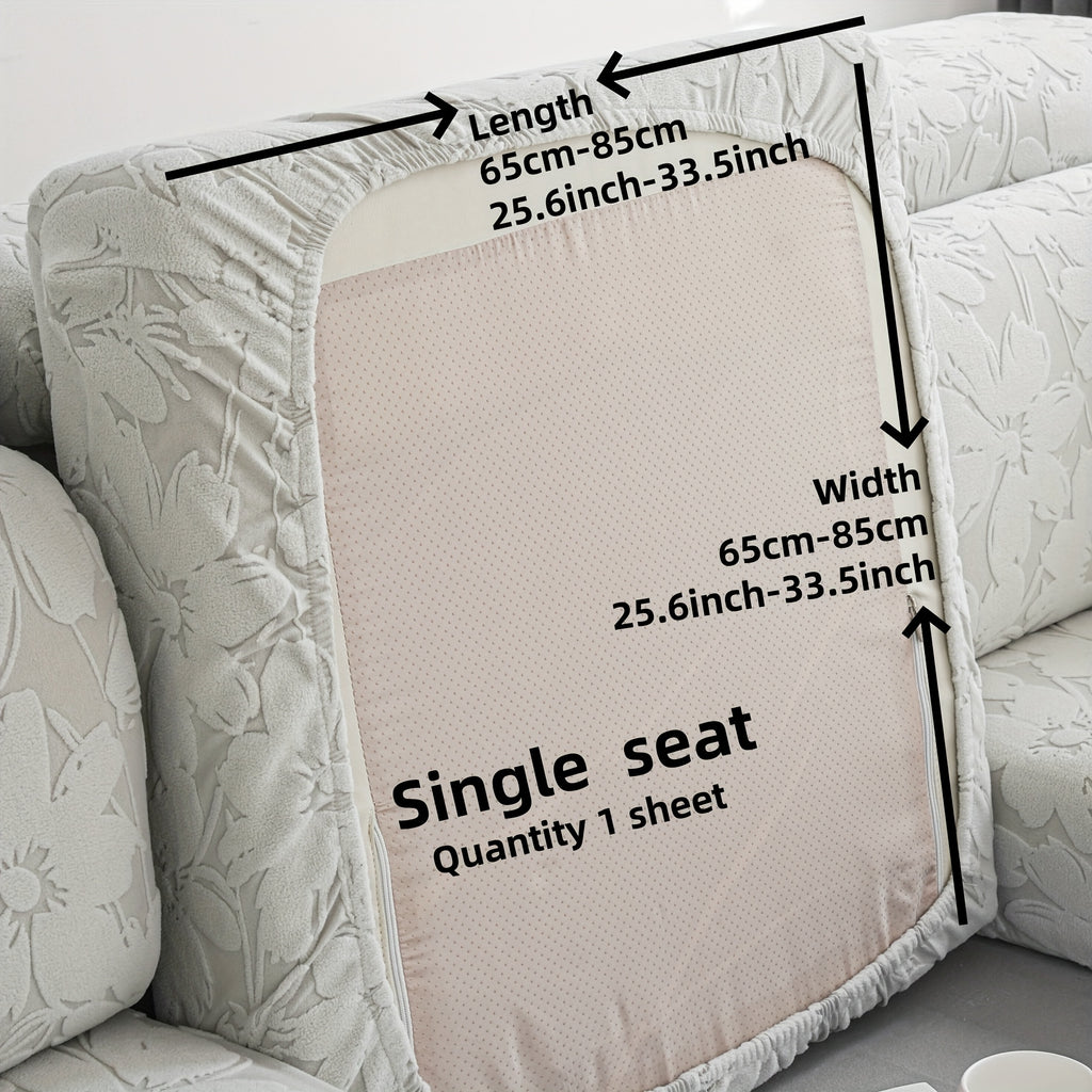 Housse de canapé épaisse extensible en polaire à housses séparées, tissu de 200 à 250 g/m²