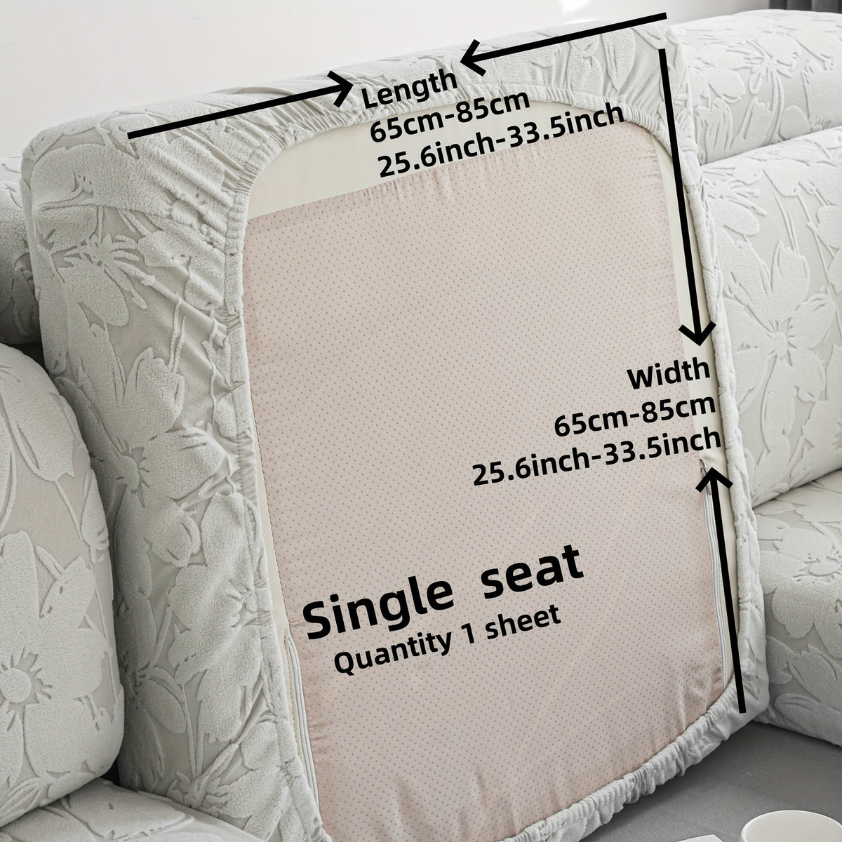 Housse de canapé épaisse extensible en polaire à housses séparées, tissu de 200 à 250 g/m²