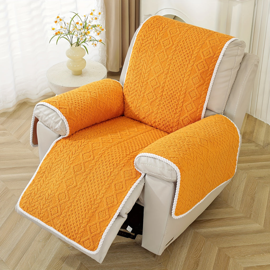 Housse de canapé en velours jacquard pour fauteuil, housse posée