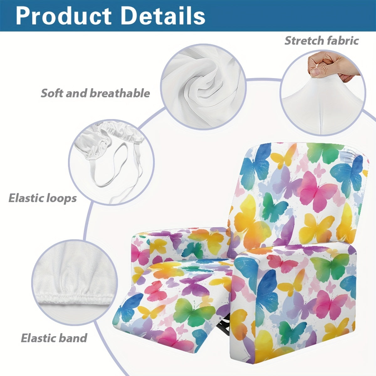 Protection de canapé avec poche de rangement d'esprit vintage — détail de la matière : polyester
