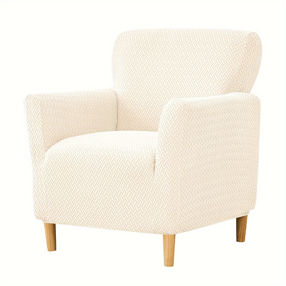 Housse de fauteuil extensible en polaire jacquard en T — détail de la matière : polaire