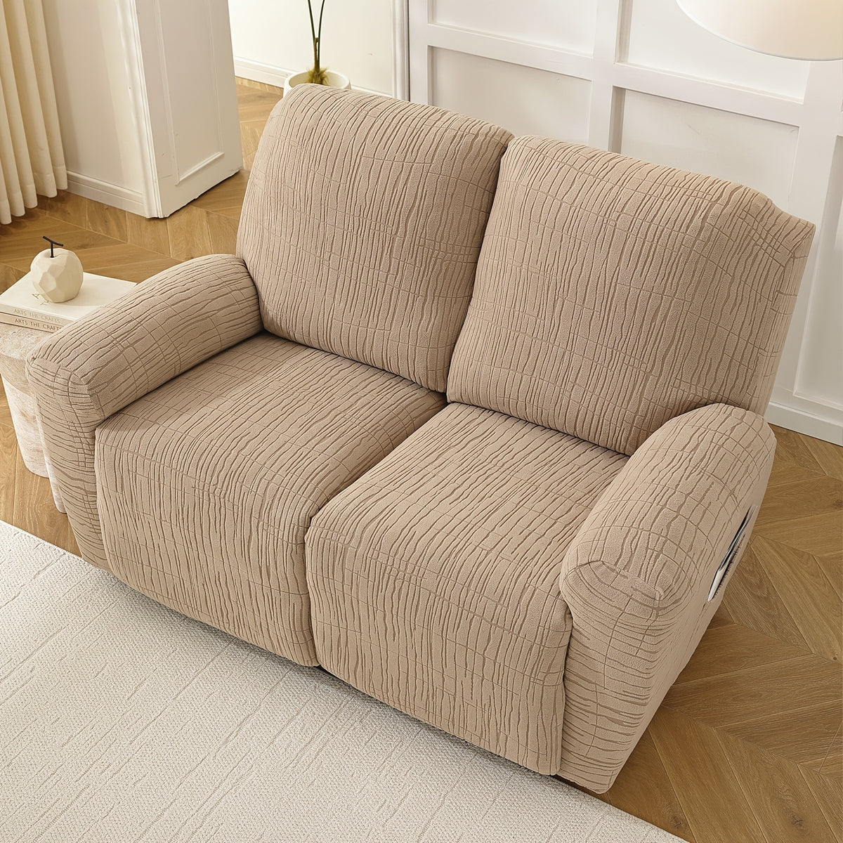 Housse de canapé extensible en polaire jacquard antidérapante à housses, housse posée