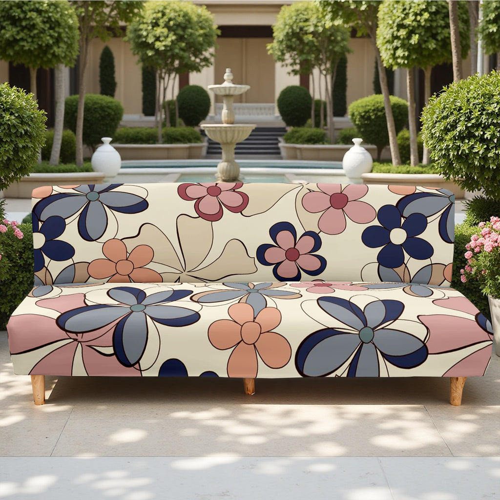 Housse de canapé extensible en fibre de lait imprimée à motif fleuri, tissu de 120 à 140 g/m²