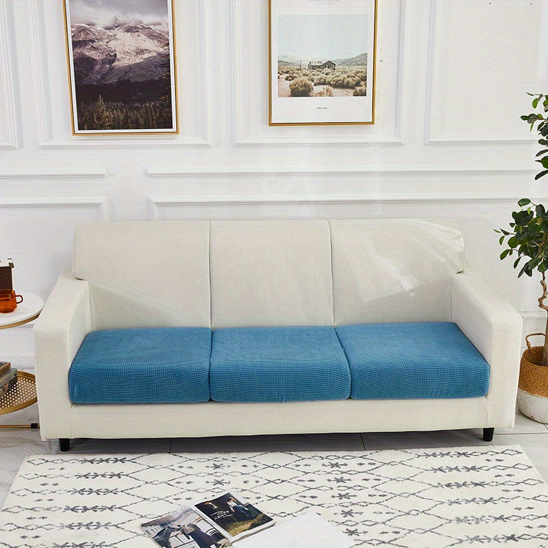 Housse de coussin extensible en polaire matelassée, vue d'ensemble