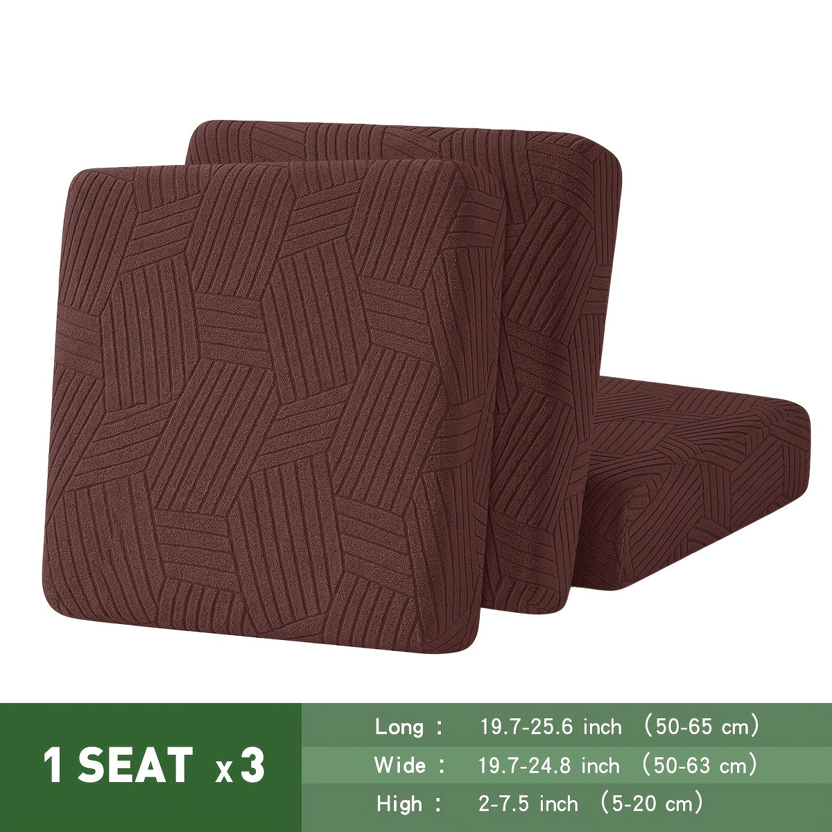 Housse de canapé extensible en polaire jacquard à motif géométrique, gros plan sur le tissu