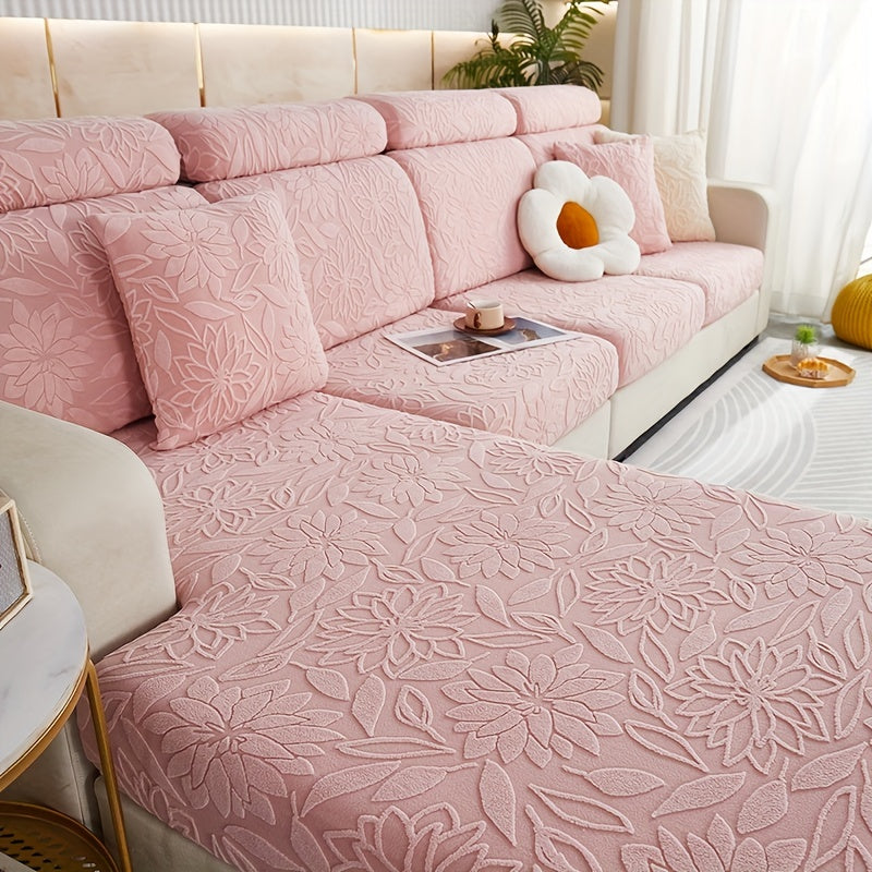 Housse de canapé extensible en polaire jacquard antidérapante Image