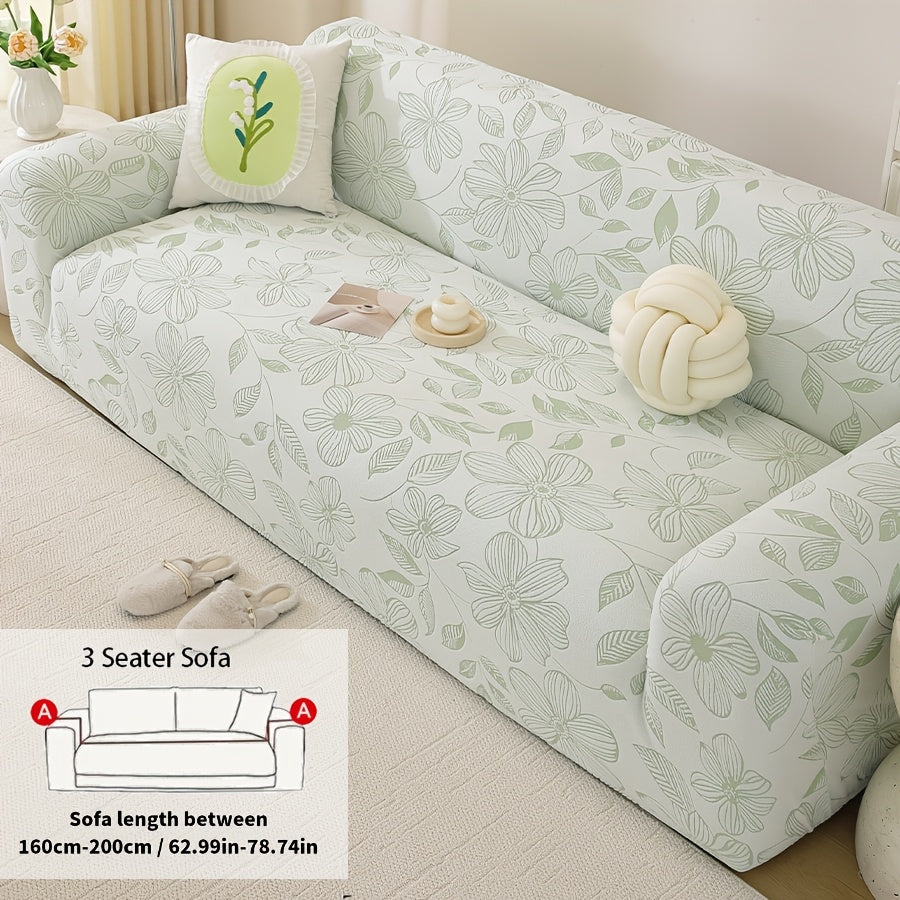 Housse de canapé extensible en polyester, détail de l'ourlet