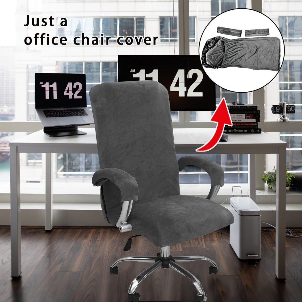 Housse de chaise extensible en polyester, mise en situation