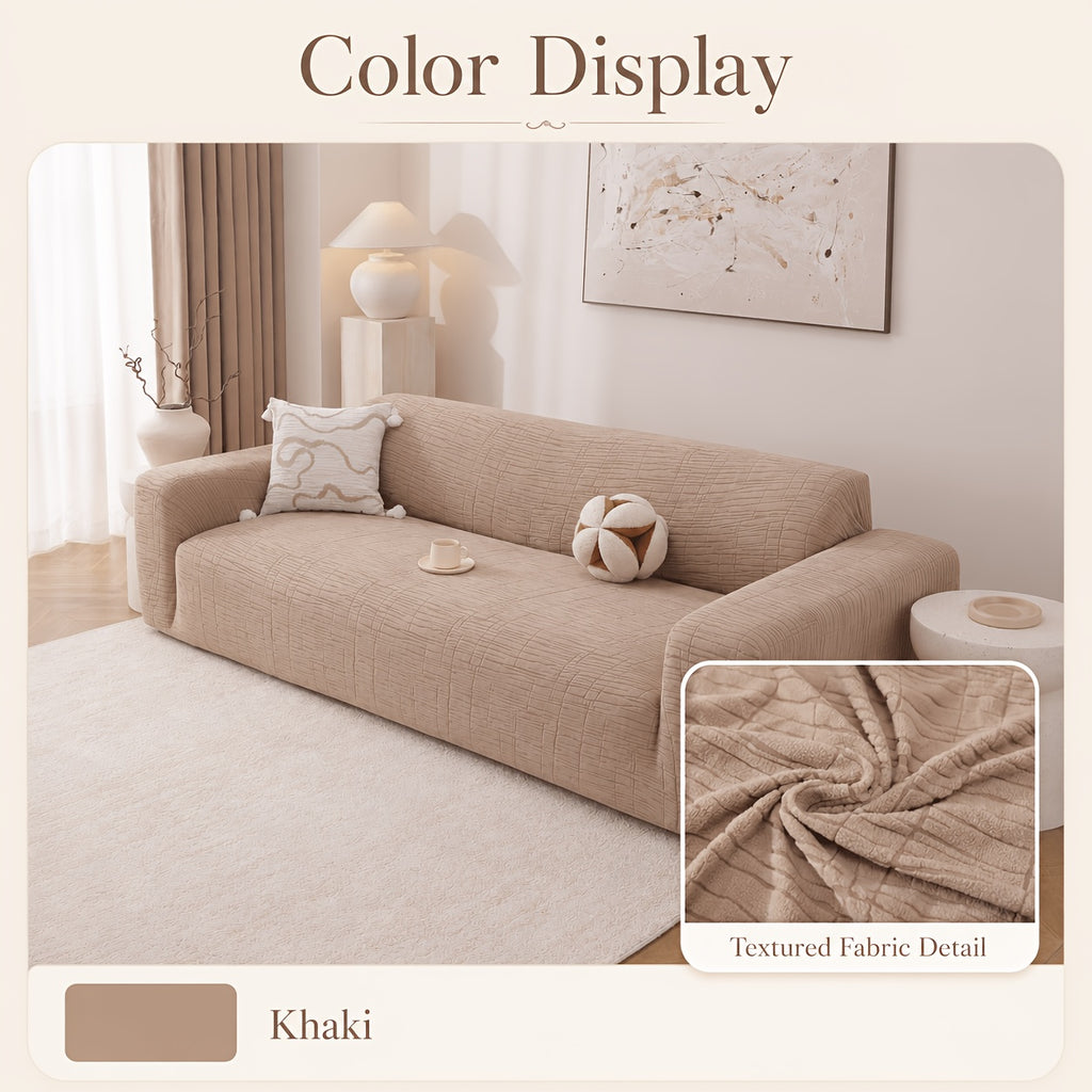Housse de canapé épaisse extensible en polaire jacquard