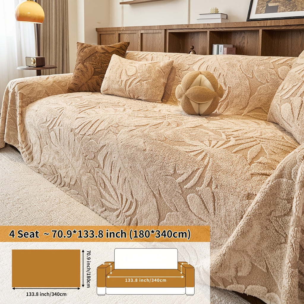 Housse de coussin épaisse en chenille matelassée antidérapante à housses, housse posée
