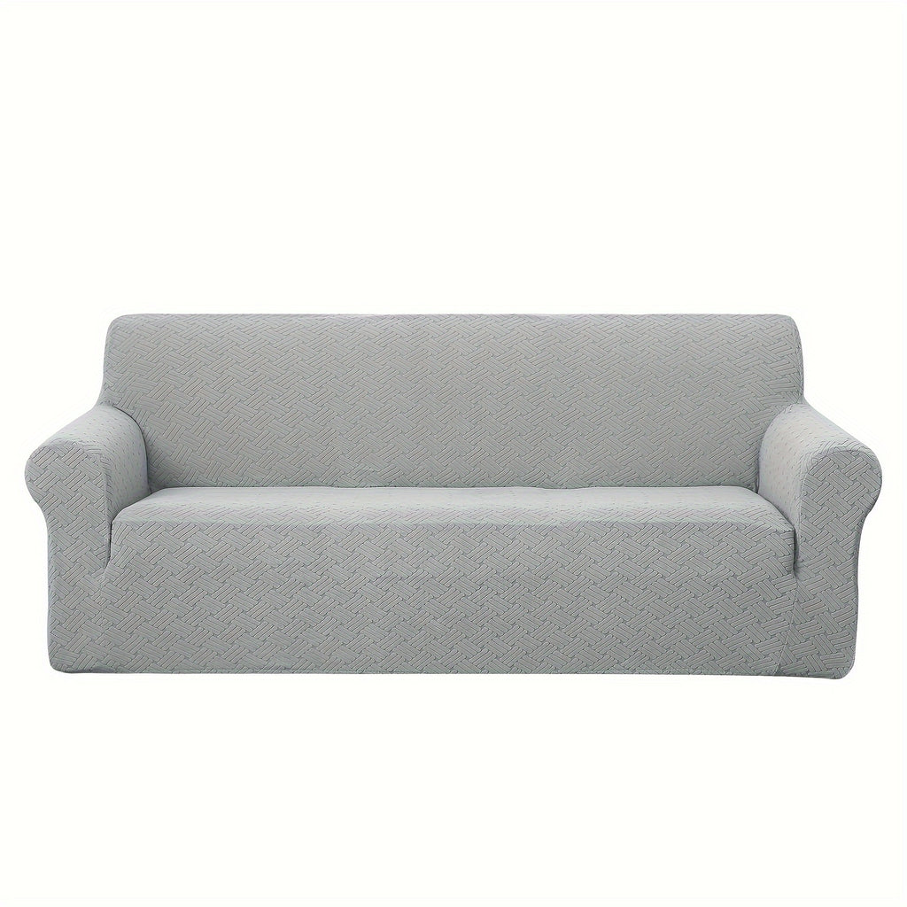 Housse de canapé épaisse extensible en polaire jacquard antidérapante, housse posée