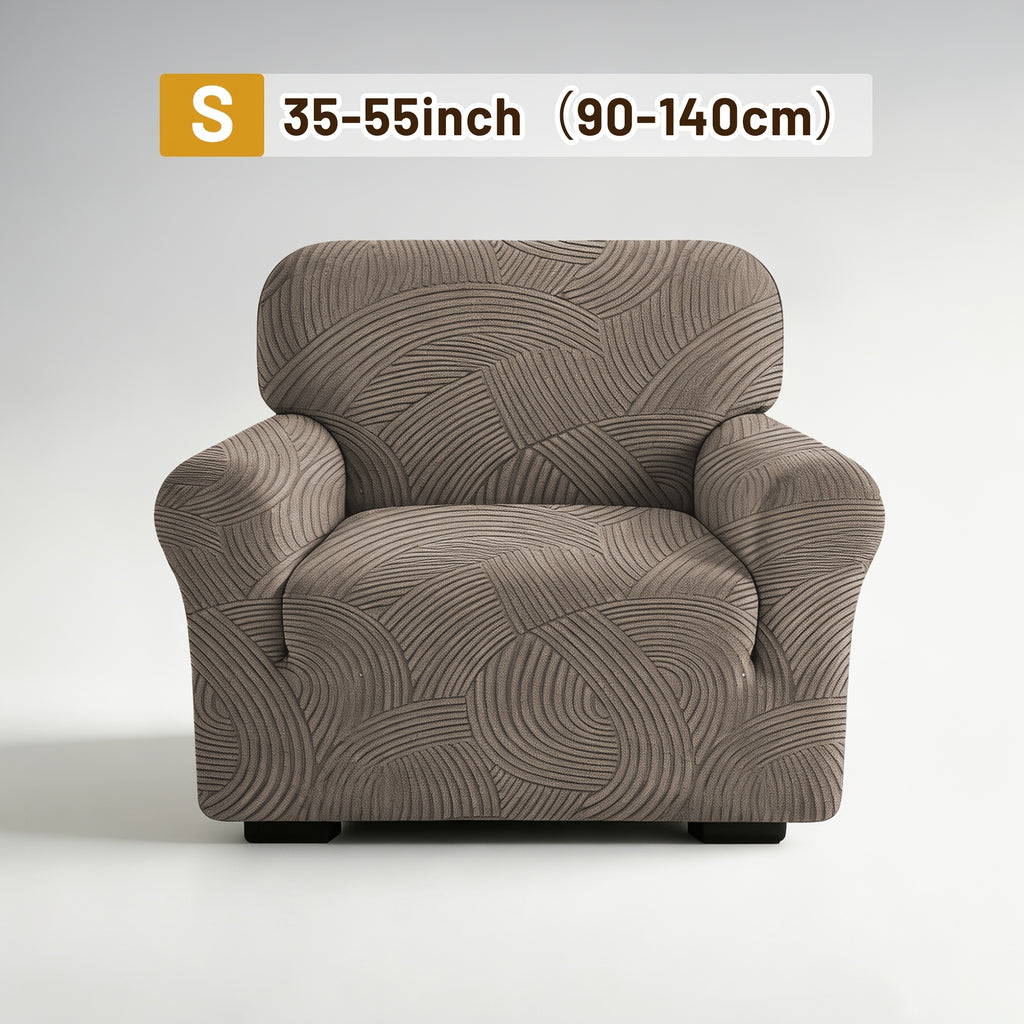 Housse de canapé extensible en polaire jacquard à motif géométrique, autre coloris