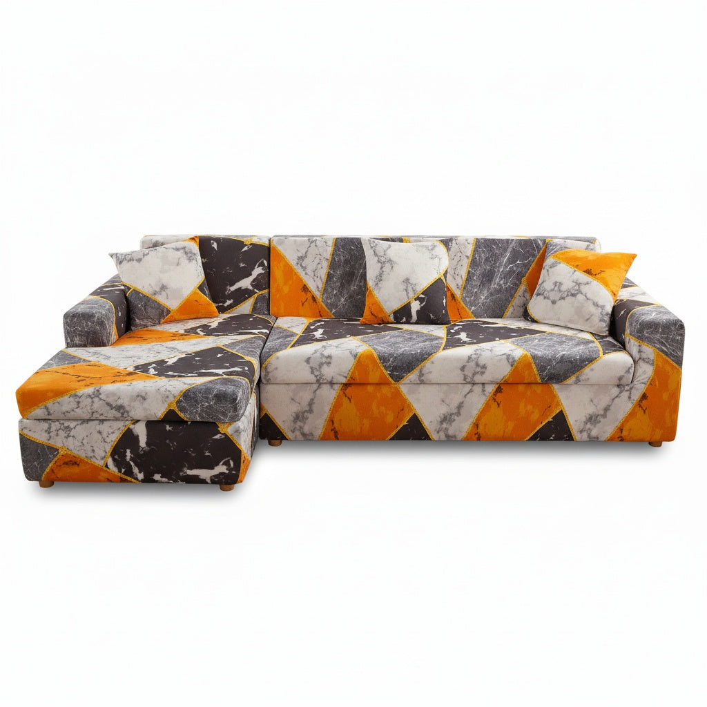 Housse de canapé en fibre de lait pour canapé d'angle — détail de la matière : fibre de lait Image
