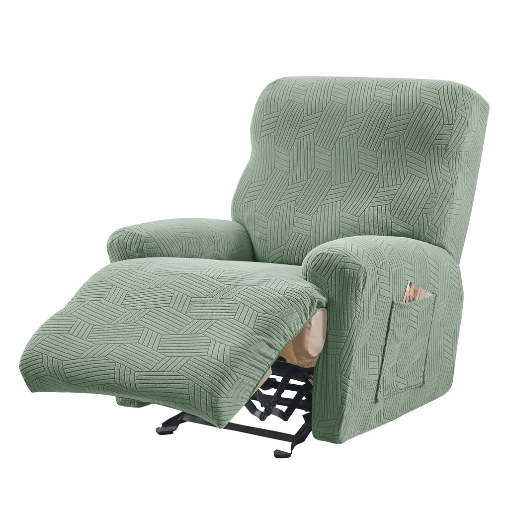 Housse de canapé extensible en velours côtelé jacquard pour fauteuil, gros plan sur le tissu